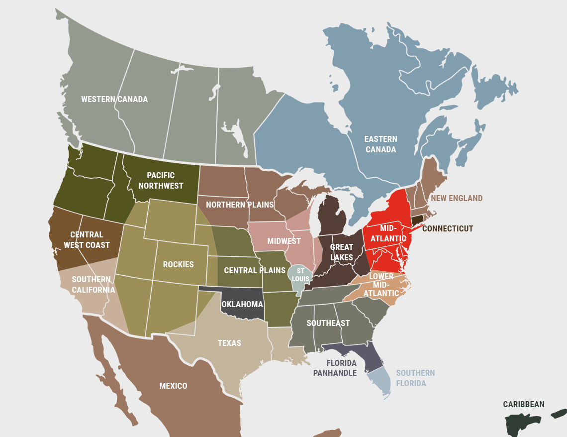 35 Map Of Mid Atlantic Maps Database Source